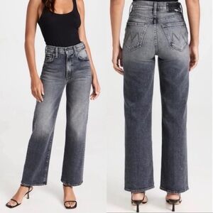 NWOT MOTHER SUPERIOR Jeans Rambler Zip Flood Outta Sight Faded Black Size 29